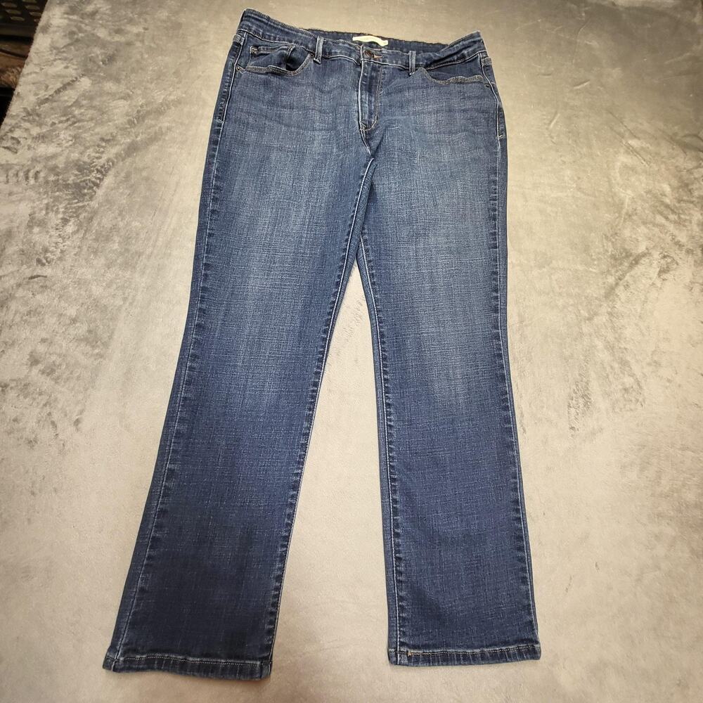 Mid Rise Skinny Jeans Womens 16 Blue Medium Wash 33x30 Stretch Denim 5-Pocket
